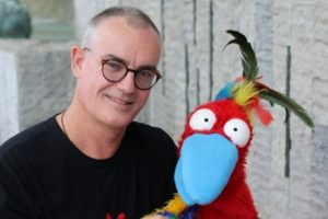 chris collin and the funky chicken puppet